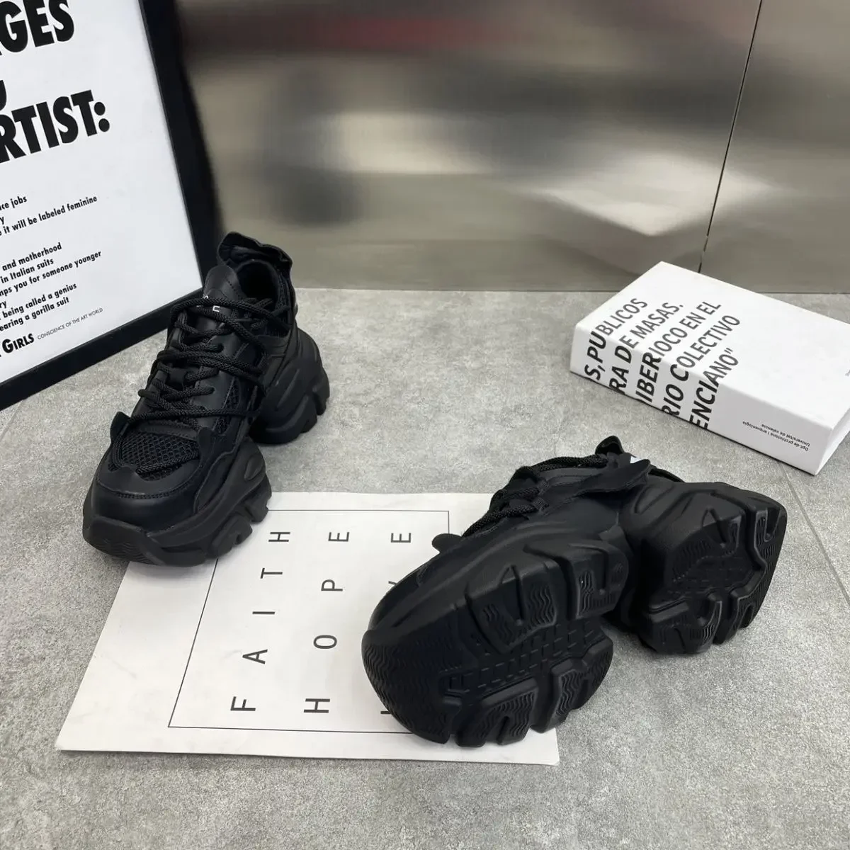 New Fashion Women Tennis Shoes Chunky Sneakers for Women Spring Autumn Thick Bottom Dad Shoe Ladies PU Leather Platform Sneakers