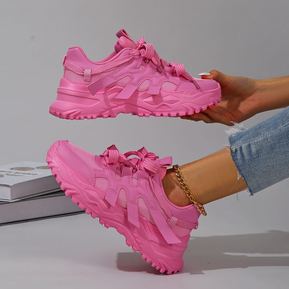 Woman Sneakers Platform Sports Shoes Comfortable Sports Casual Shoes Zapatillas Increase Height Walking Shoes