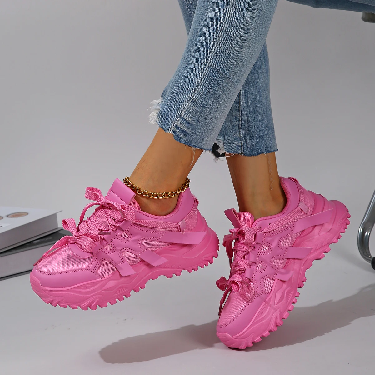 Woman Sneakers Platform Sports Shoes Comfortable Sports Casual Shoes Zapatillas Increase Height Walking Shoes