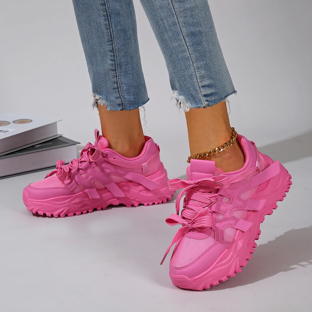 Woman Sneakers Platform Sports Shoes Comfortable Sports Casual Shoes Zapatillas Increase Height Walking Shoes