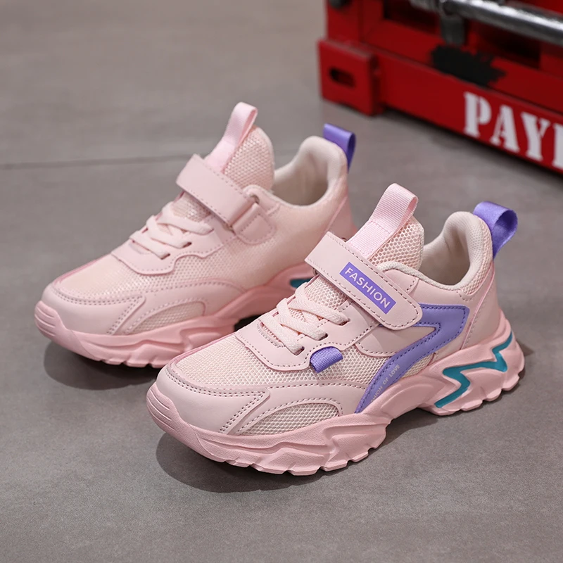 Sport Girl Casual Shoe Leather 5-16Years Boy Tenis Shoe Outdoor Children Running Sneaker Anti Slip Soft Sole Walking Footwear