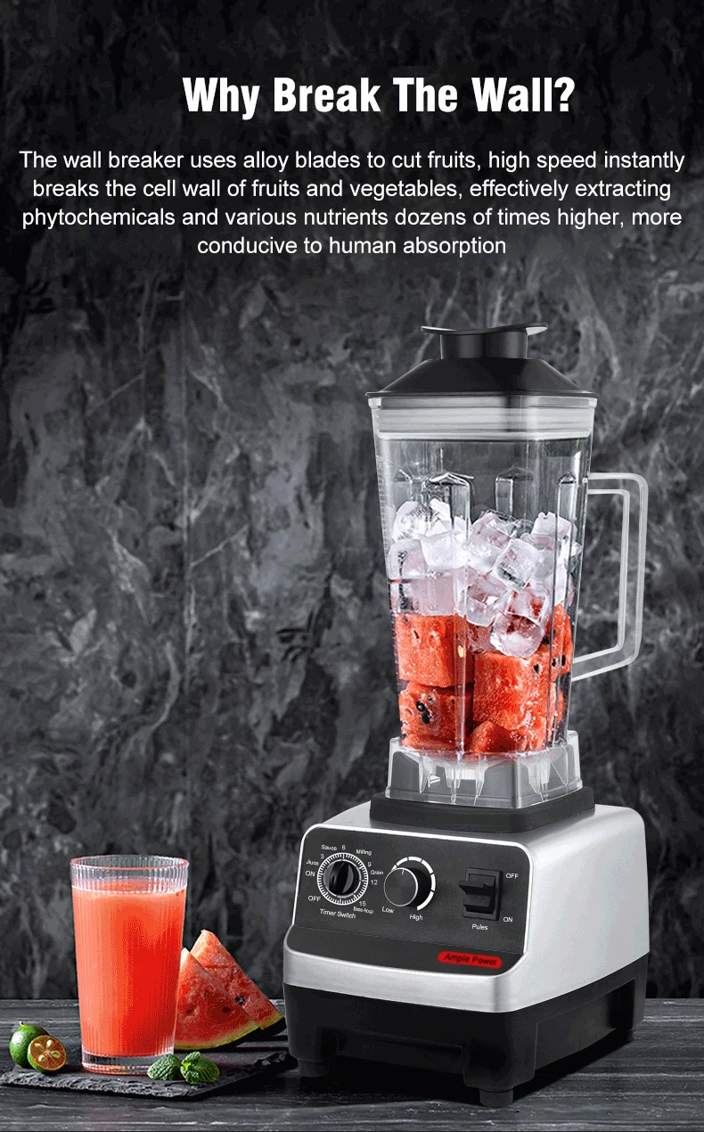 Heavy Duty Commercial BlenderJuicer Food Processor Ice Smoothies Blender Mixer High Power Juice maker Crusher 2000W EU Plug Heavy Duty Commercial BlenderJuicer Food Processor Ice Smoothies Blender Mixer High Power Juice maker Crusher 2000W EU Plug