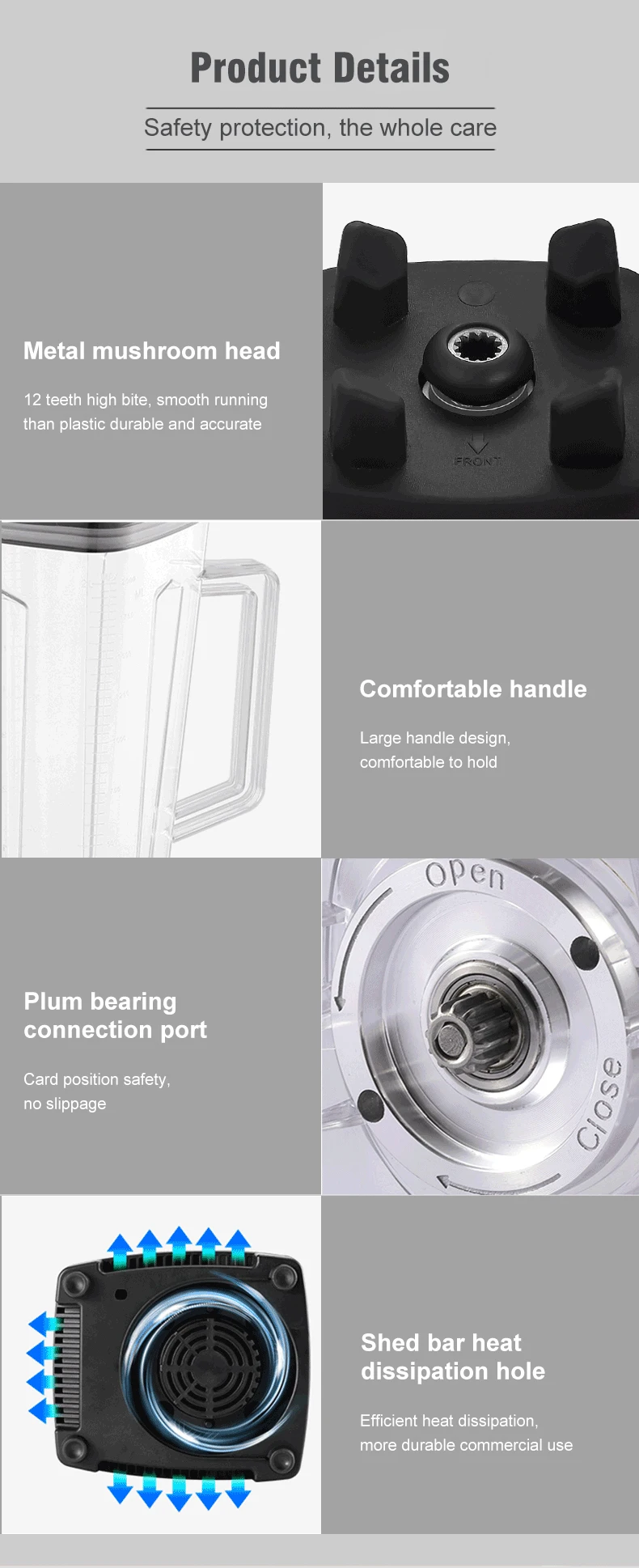 Heavy Duty Commercial BlenderJuicer Food Processor Ice Smoothies Blender Mixer High Power Juice maker Crusher 2000W EU Plug Heavy Duty Commercial BlenderJuicer Food Processor Ice Smoothies Blender Mixer High Power Juice maker Crusher 2000W EU Plug