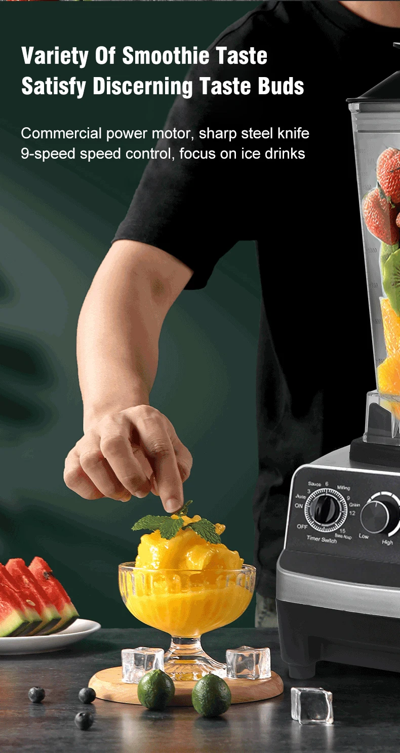 Heavy Duty Commercial BlenderJuicer Food Processor Ice Smoothies Blender Mixer High Power Juice maker Crusher 2000W EU Plug Heavy Duty Commercial BlenderJuicer Food Processor Ice Smoothies Blender Mixer High Power Juice maker Crusher 2000W EU Plug