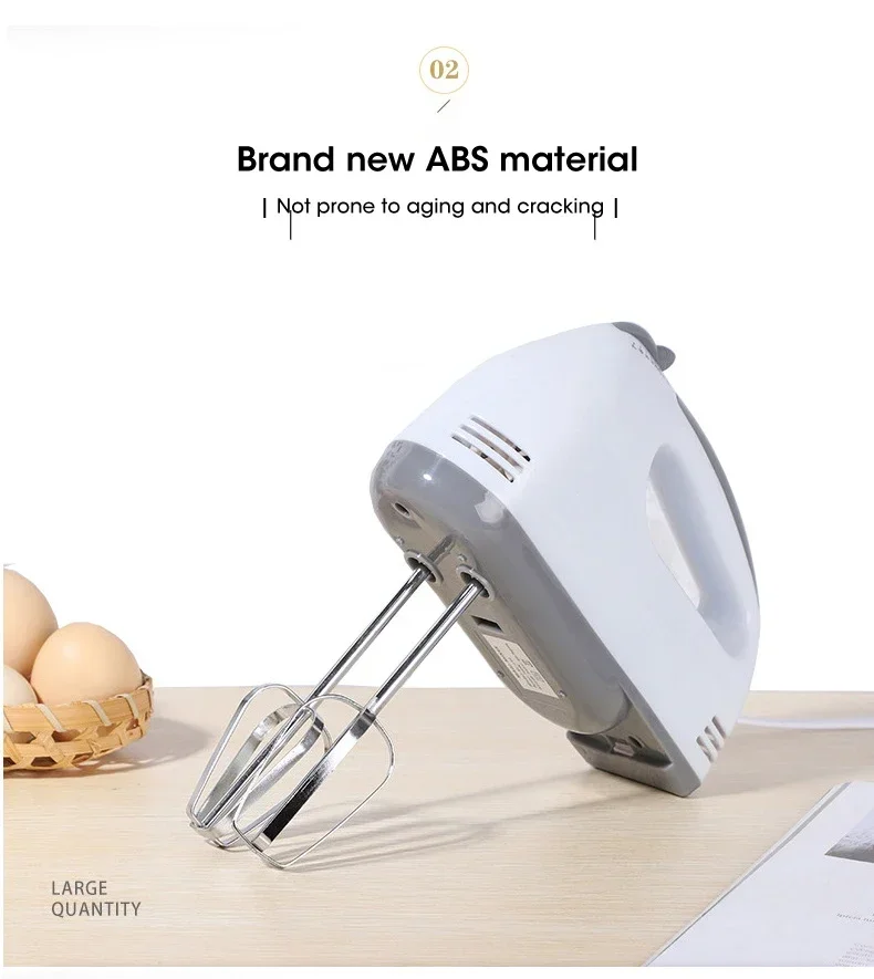 Handheld Electric Egg Beater, Household Automatic Mixer, Handheld Food Cake Bread Baking Dough Mixer, 7-speed Cream Blender Handheld Electric Egg Beater, Household Automatic Mixer, Handheld Food Cake Bread Baking Dough Mixer, 7-speed Cream Blender