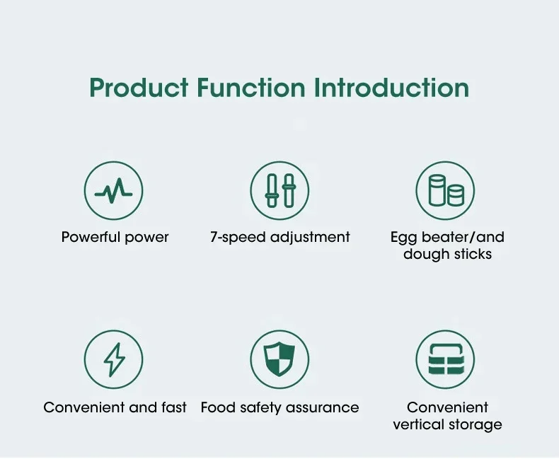 Handheld Electric Egg Beater, Household Automatic Mixer, Handheld Food Cake Bread Baking Dough Mixer, 7-speed Cream Blender Handheld Electric Egg Beater, Household Automatic Mixer, Handheld Food Cake Bread Baking Dough Mixer, 7-speed Cream Blender