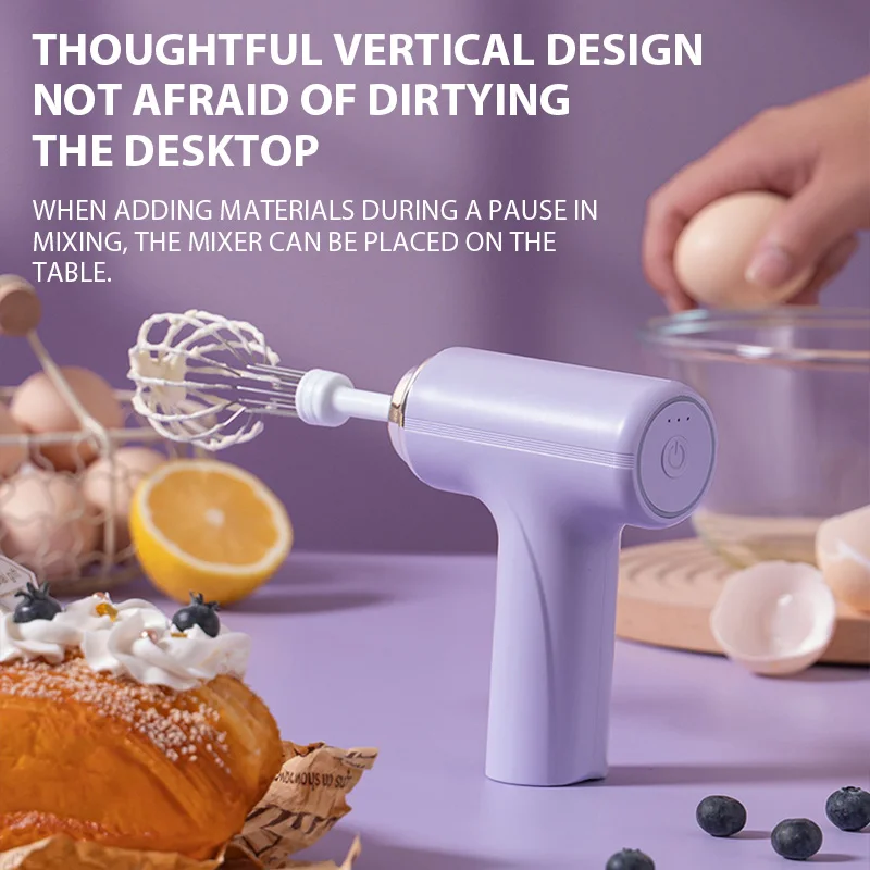 Electric Egg Beater Rechargeable Home Handheld Small Wireless Egg Beater Baking Cream Electric Whip Blender Hand Mixer for Cakes Electric Egg Beater Rechargeable Home Handheld Small Wireless Egg Beater Baking Cream Electric Whip Blender Hand Mixer for Cakes