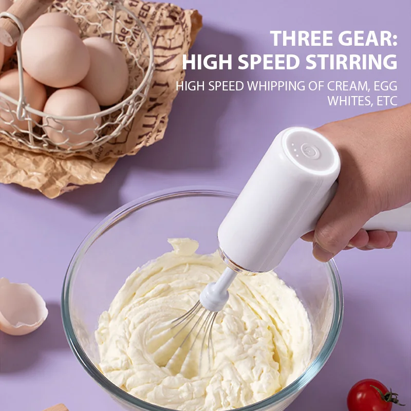 Electric Egg Beater Rechargeable Home Handheld Small Wireless Egg Beater Baking Cream Electric Whip Blender Hand Mixer for Cakes Electric Egg Beater Rechargeable Home Handheld Small Wireless Egg Beater Baking Cream Electric Whip Blender Hand Mixer for Cakes