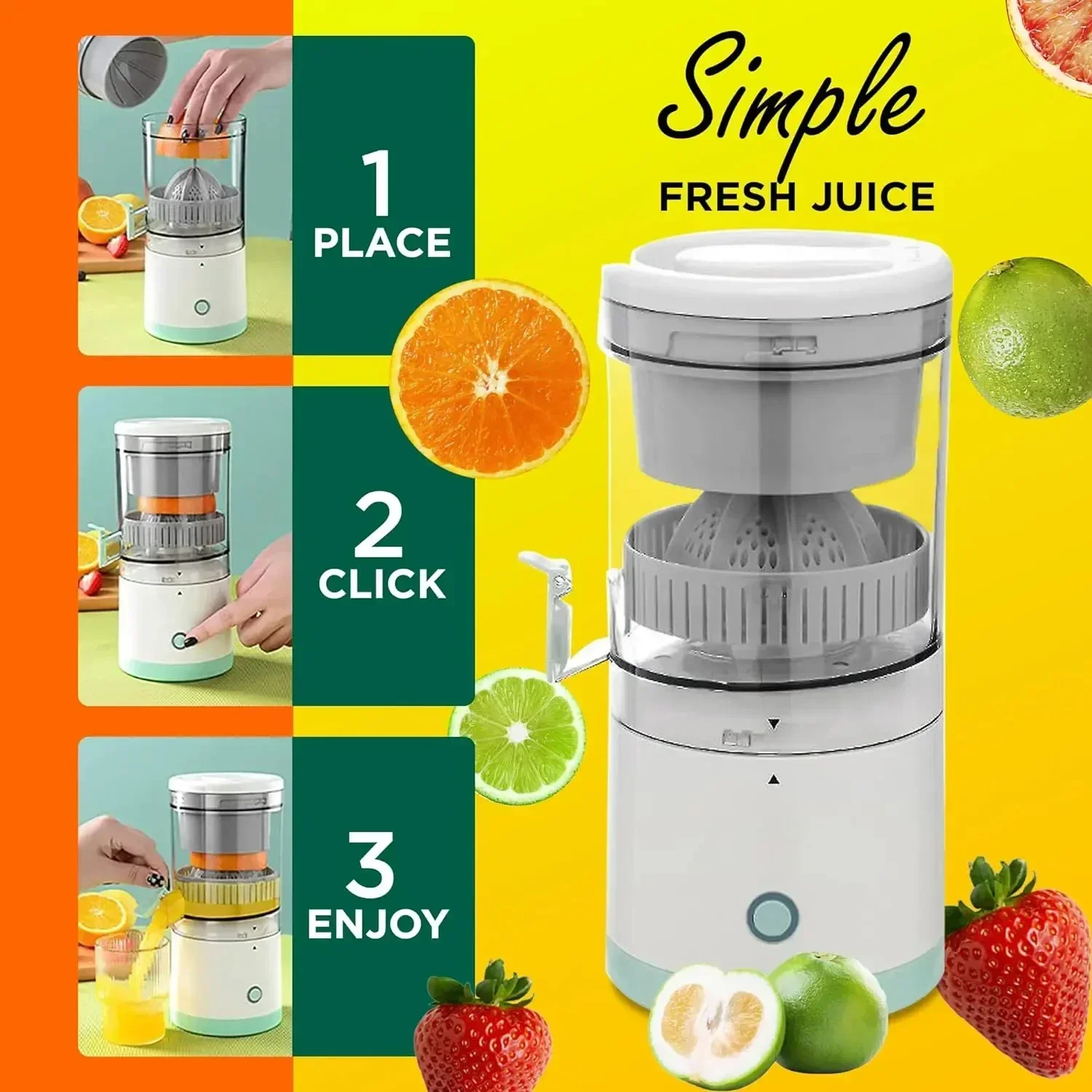 Electric Juicer Juice Cup Citrus Orange Lemon Squeezer USB Charging Kitchen Fruit Juicer Blender Fresh Separator Press Machine Electric Juicer Juice Cup Citrus Orange Lemon Squeezer USB Charging Kitchen Fruit Juicer Blender Fresh Separator Press Machine