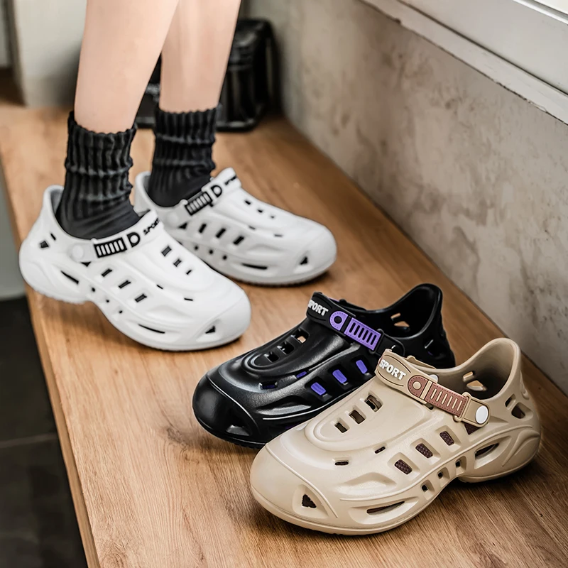 Summer New Clogs Shoes Men Fashion Comfortable Men's Beach EVA Sandals Outdoor Hollow Casual Slippers Man Breathable Water Shoes Summer New Clogs Shoes Men Fashion Comfortable Men's Beach EVA Sandals Outdoor Hollow Casual Slippers Man Breathable Water Shoes