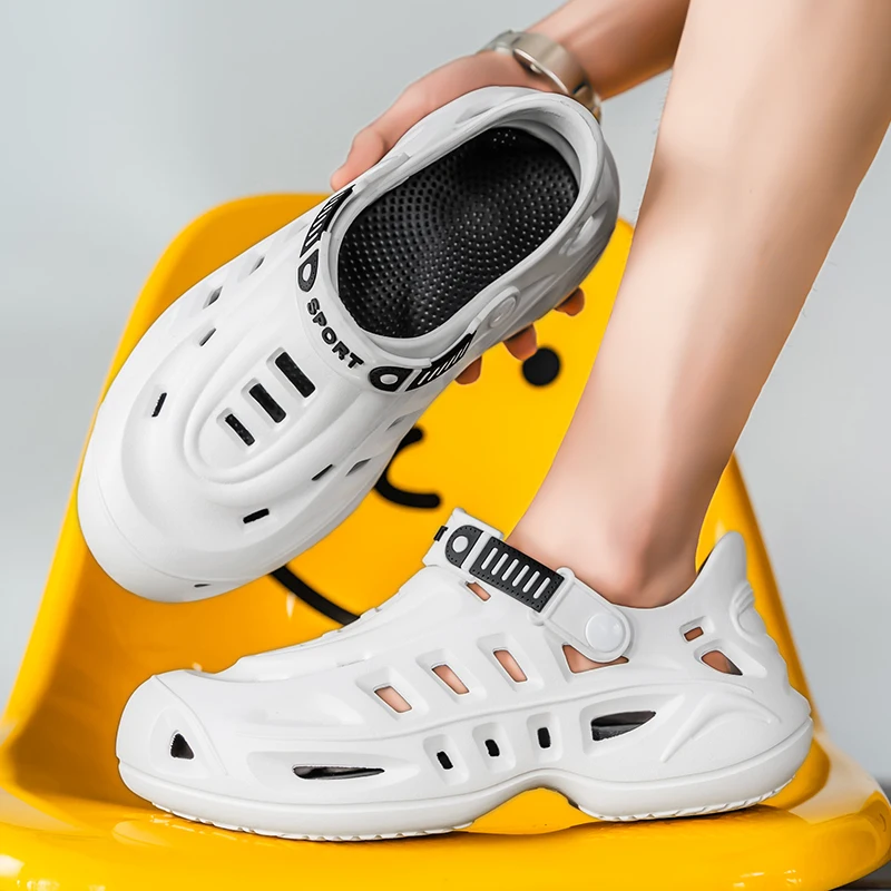 Summer New Clogs Shoes Men Fashion Comfortable Men's Beach EVA Sandals Outdoor Hollow Casual Slippers Man Breathable Water Shoes Summer New Clogs Shoes Men Fashion Comfortable Men's Beach EVA Sandals Outdoor Hollow Casual Slippers Man Breathable Water Shoes