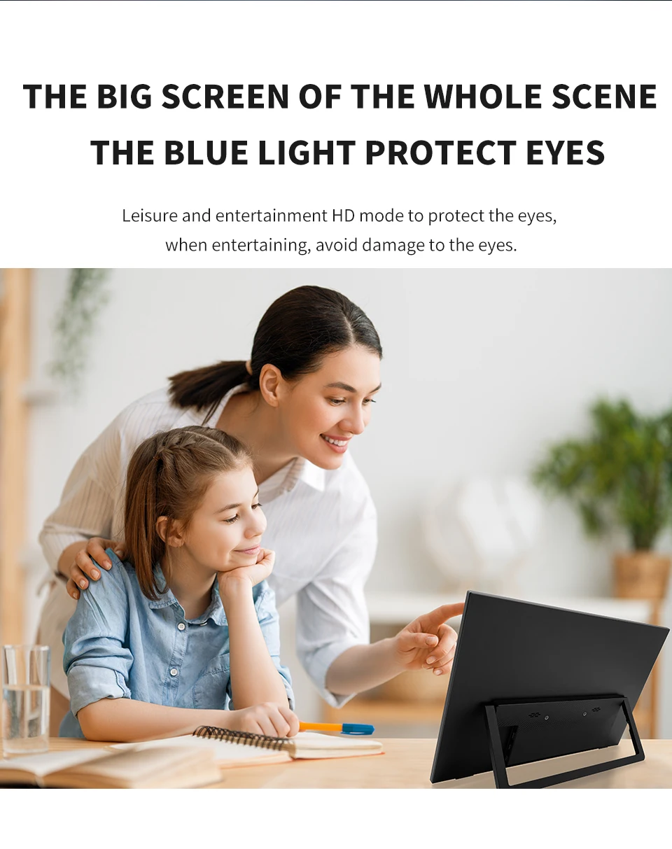 14.1 Inch Touch Screen Portable Monitor 100%sRGB 400cd/m2 Gaming Computer Expand Display For XBox PS4/ 5 Switch Loptop