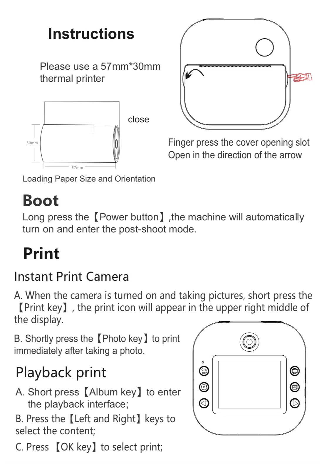 Hot Selling M2 Children Instant Thermal Printing Camera Children Drawing Toy Birthday Christmas Gift