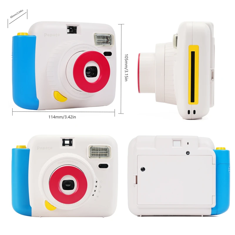 Popoto Instant Camera Portable Design Automatic Exposure Easy Use Children Birthday Gift Suitable for Beginners Instant Camera