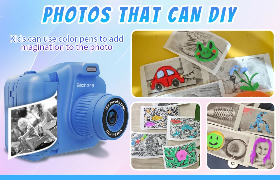 Children‘s Instant Printing Camera Kid Selfie Camera 10x Digital Zoom Kids Digital Photo Camera Video Boy's Birthday Gift Children‘s Instant Printing Camera Kid Selfie Camera 10x Digital Zoom Kids Digital Photo Camera Video Boy's Birthday Gift