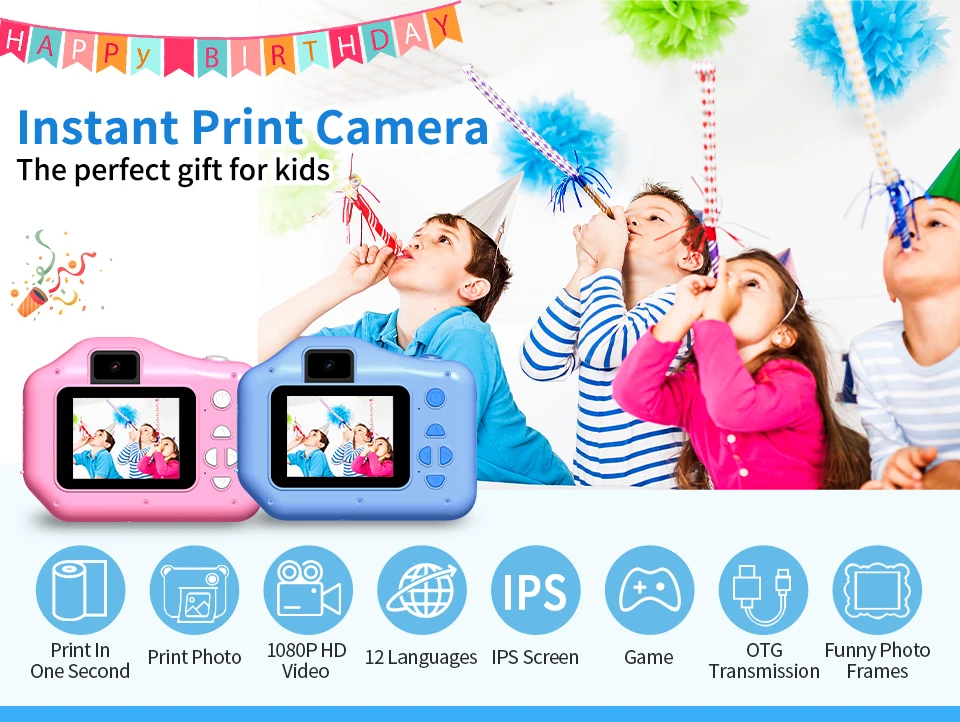Children‘s Instant Printing Camera Kid Selfie Camera 10x Digital Zoom Kids Digital Photo Camera Video Boy's Birthday Gift Children‘s Instant Printing Camera Kid Selfie Camera 10x Digital Zoom Kids Digital Photo Camera Video Boy's Birthday Gift