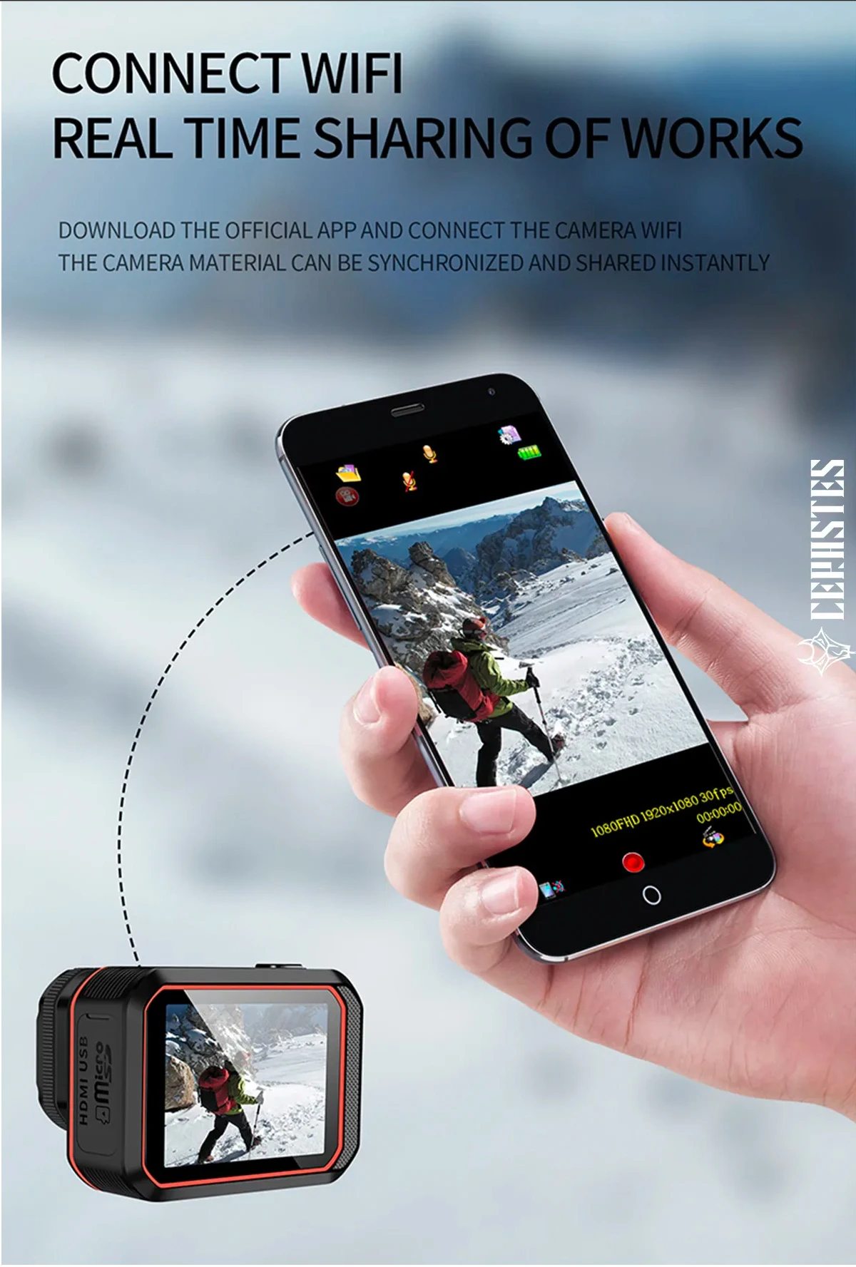 CERASTES Action Camera 4K60FPS With Remote Control Screen Waterproof Sport Camera drive recorder Sports Camera Helmet Action Cam