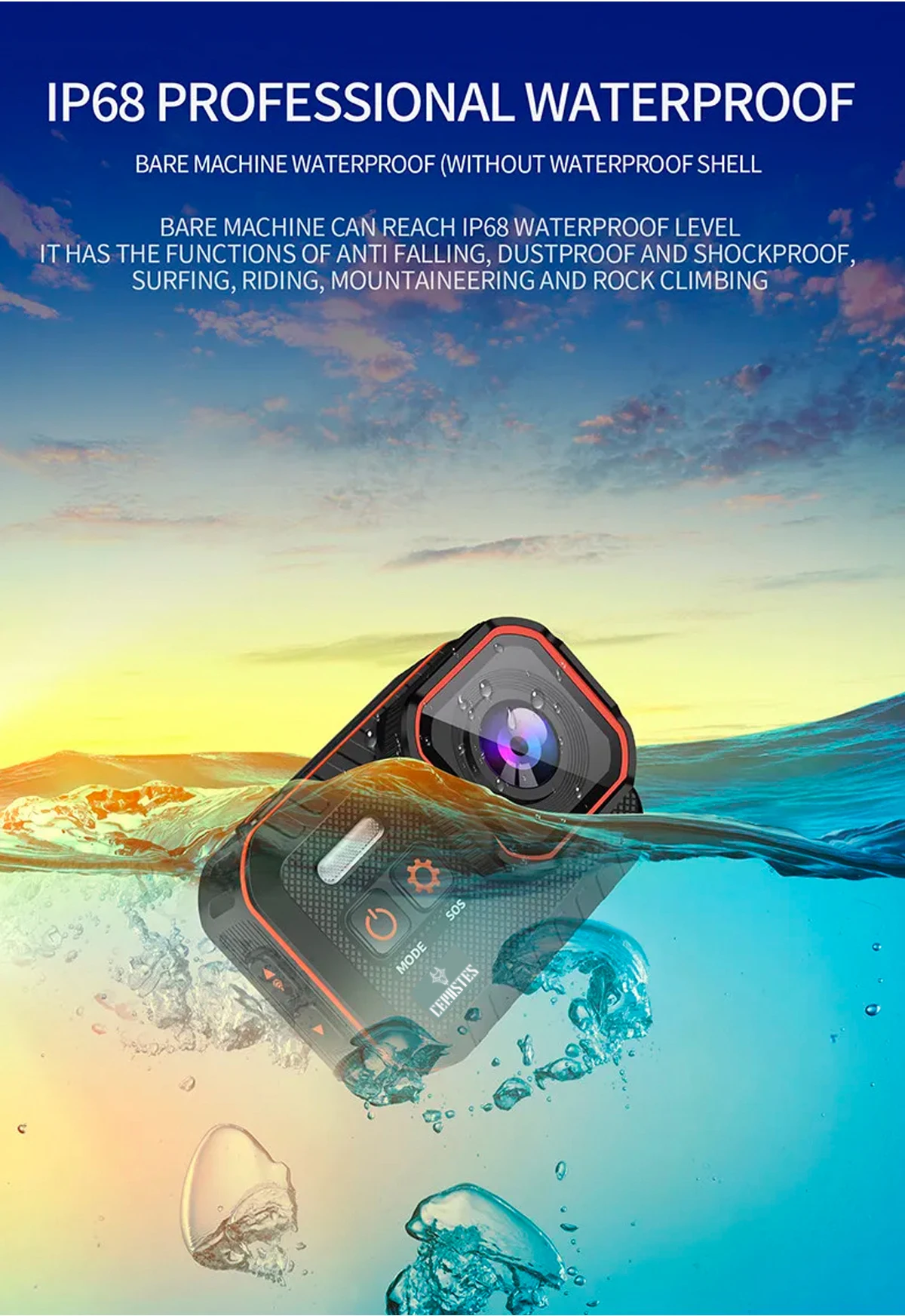 CERASTES Action Camera 4K60FPS With Remote Control Screen Waterproof Sport Camera drive recorder Sports Camera Helmet Action Cam