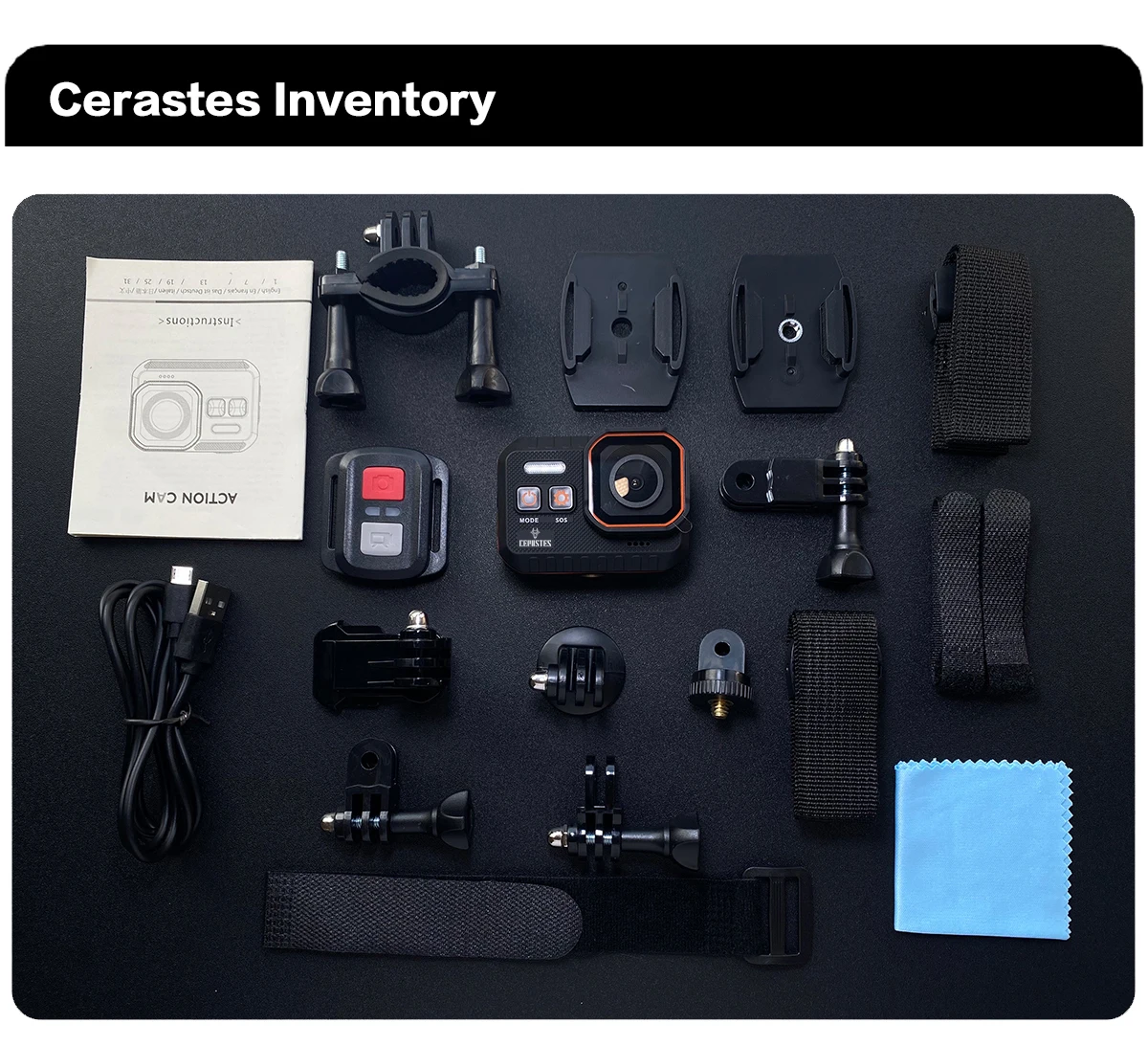 CERASTES Action Camera 4K60FPS With Remote Control Screen Waterproof Sport Camera drive recorder Sports Camera Helmet Action Cam