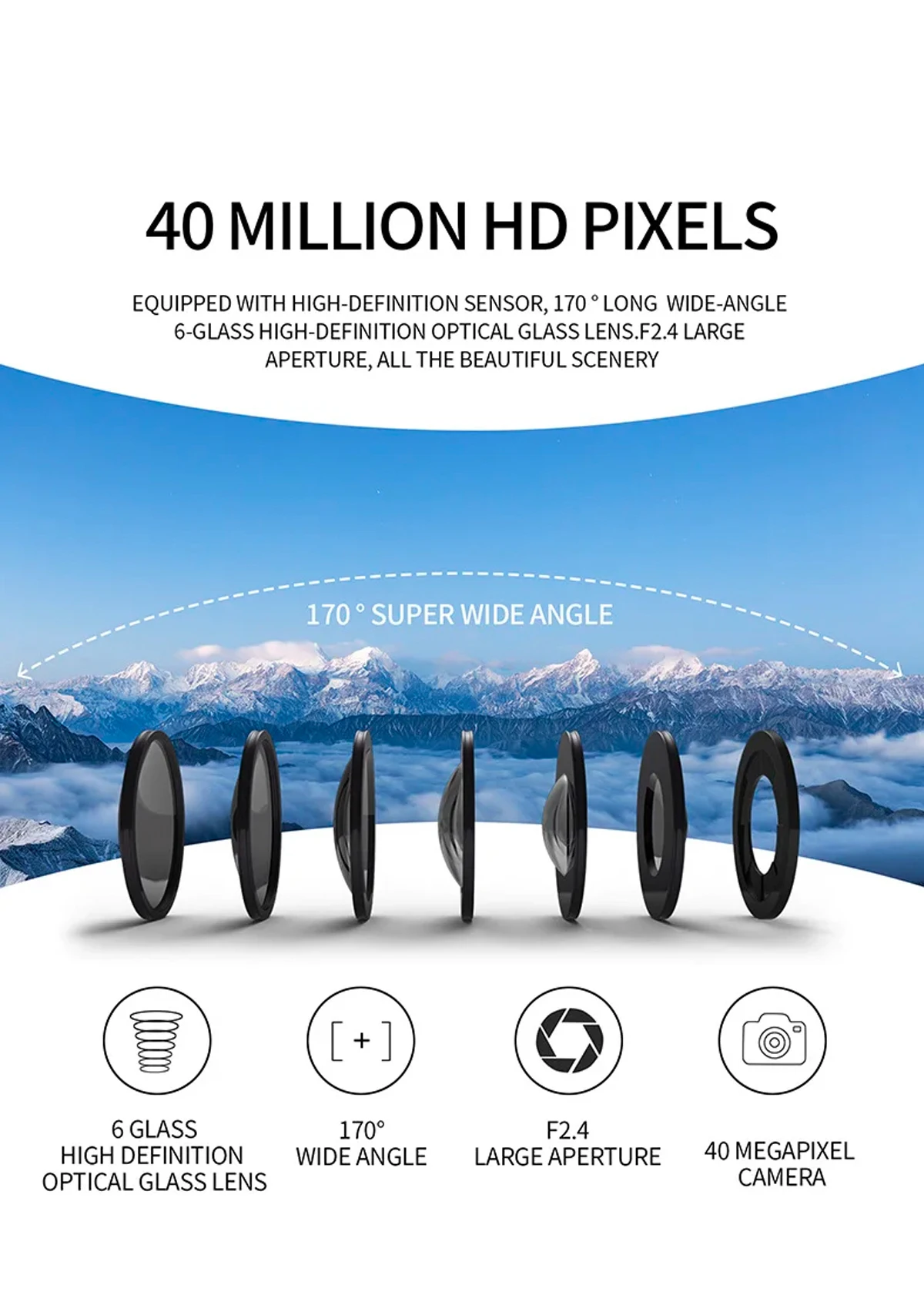 CERASTES Action Camera 4K60FPS With Remote Control Screen Waterproof Sport Camera drive recorder Sports Camera Helmet Action Cam