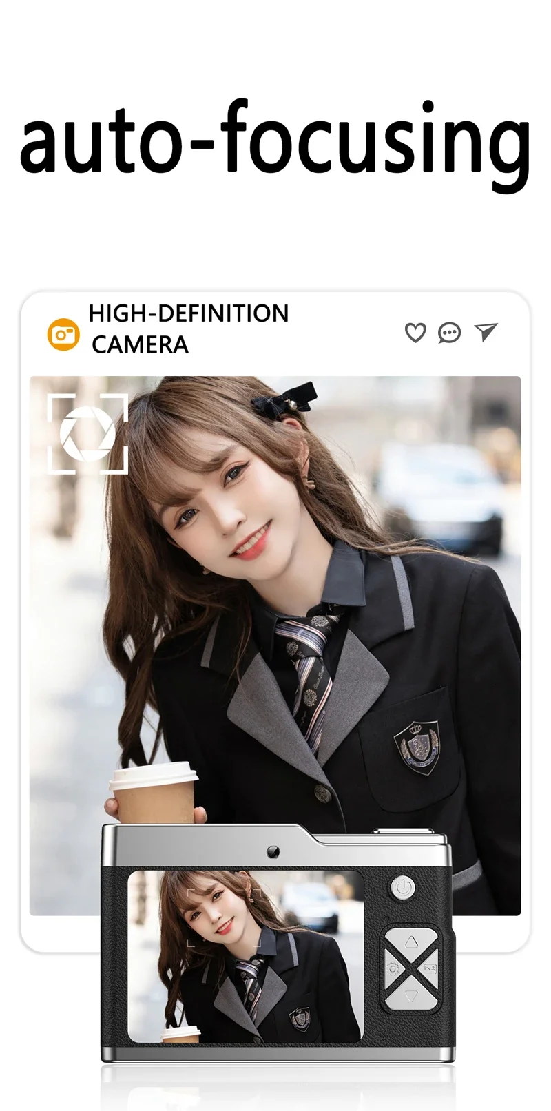 Xiaomi 6k Hd Digital Camera 6400W 2.4in Ips Display With Fill Light 8x Zoom Video Camera Student Ccd Portable Selfie Camera Xiaomi 6k Hd Digital Camera 6400W 2.4in Ips Display With Fill Light 8x Zoom Video Camera Student Ccd Portable Selfie Camera