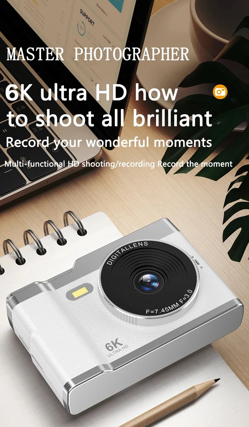 Xiaomi 6k Hd Digital Camera 6400W 2.4in Ips Display With Fill Light 8x Zoom Video Camera Student Ccd Portable Selfie Camera Xiaomi 6k Hd Digital Camera 6400W 2.4in Ips Display With Fill Light 8x Zoom Video Camera Student Ccd Portable Selfie Camera