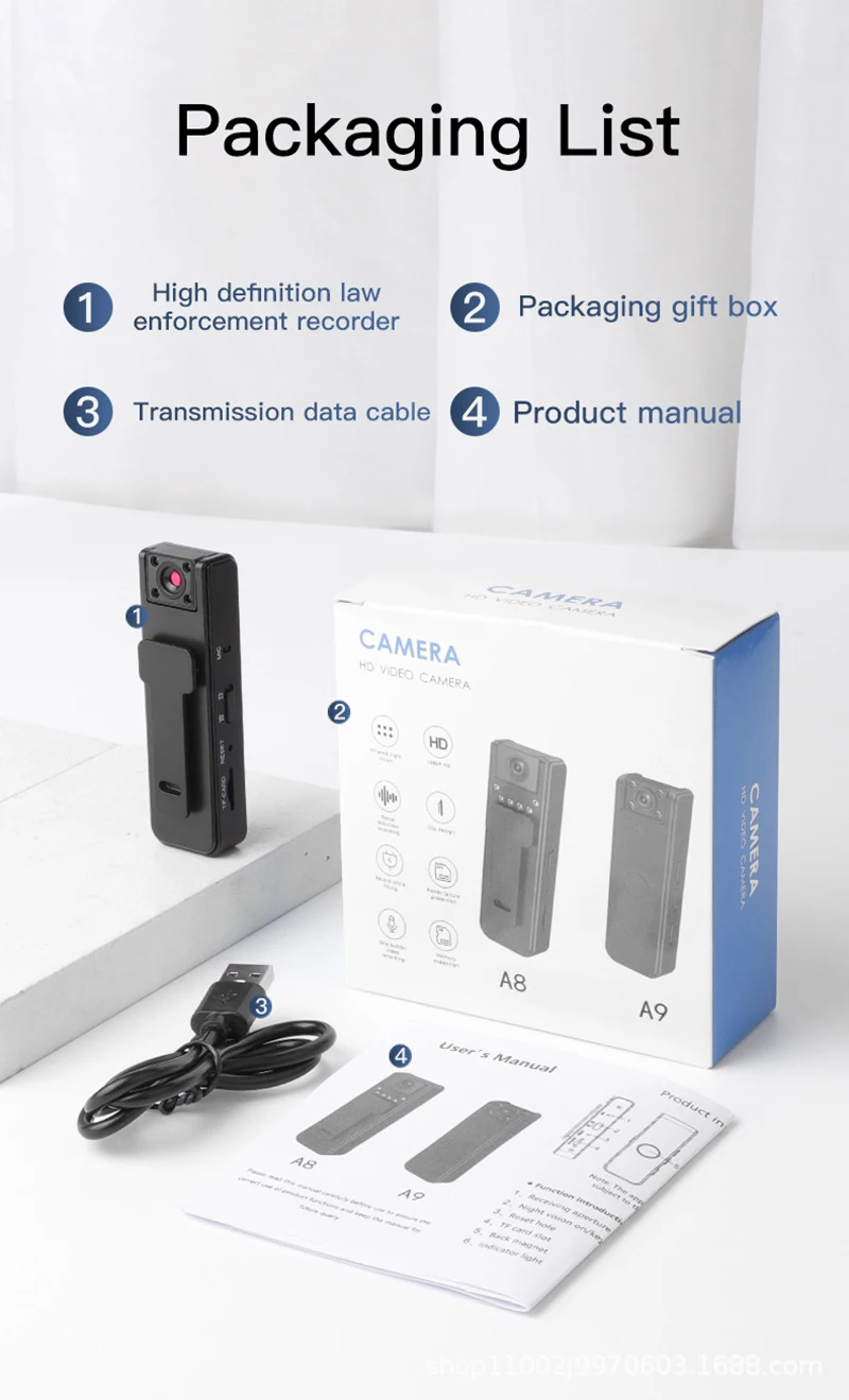 Xiaomi A9 High-definition 1080P Wifi Mini Camera Night Vision Portable Digital Camera Outdoor Sports Camera Riding Camcorder