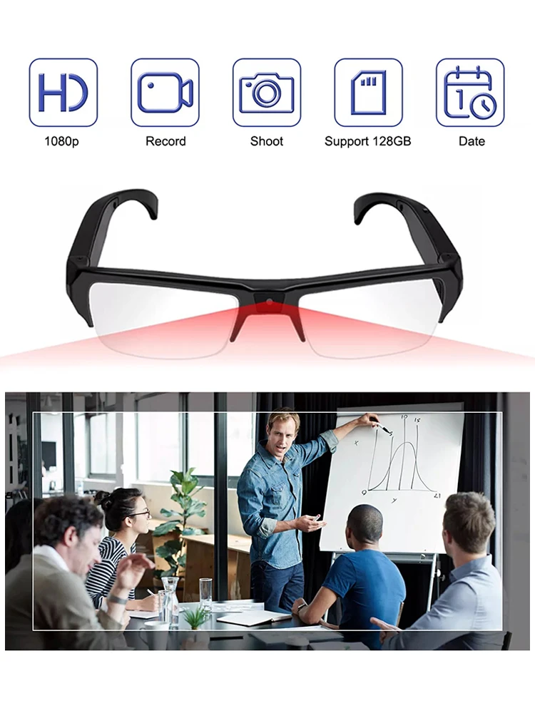 Intelligent Video Glasses, Equipped with Ultra-High Definition 4K Mini Camera, Capable of Recording Videos and Playing Music Intelligent Video Glasses, Equipped with Ultra-High Definition 4K Mini Camera, Capable of Recording Videos and Playing Music