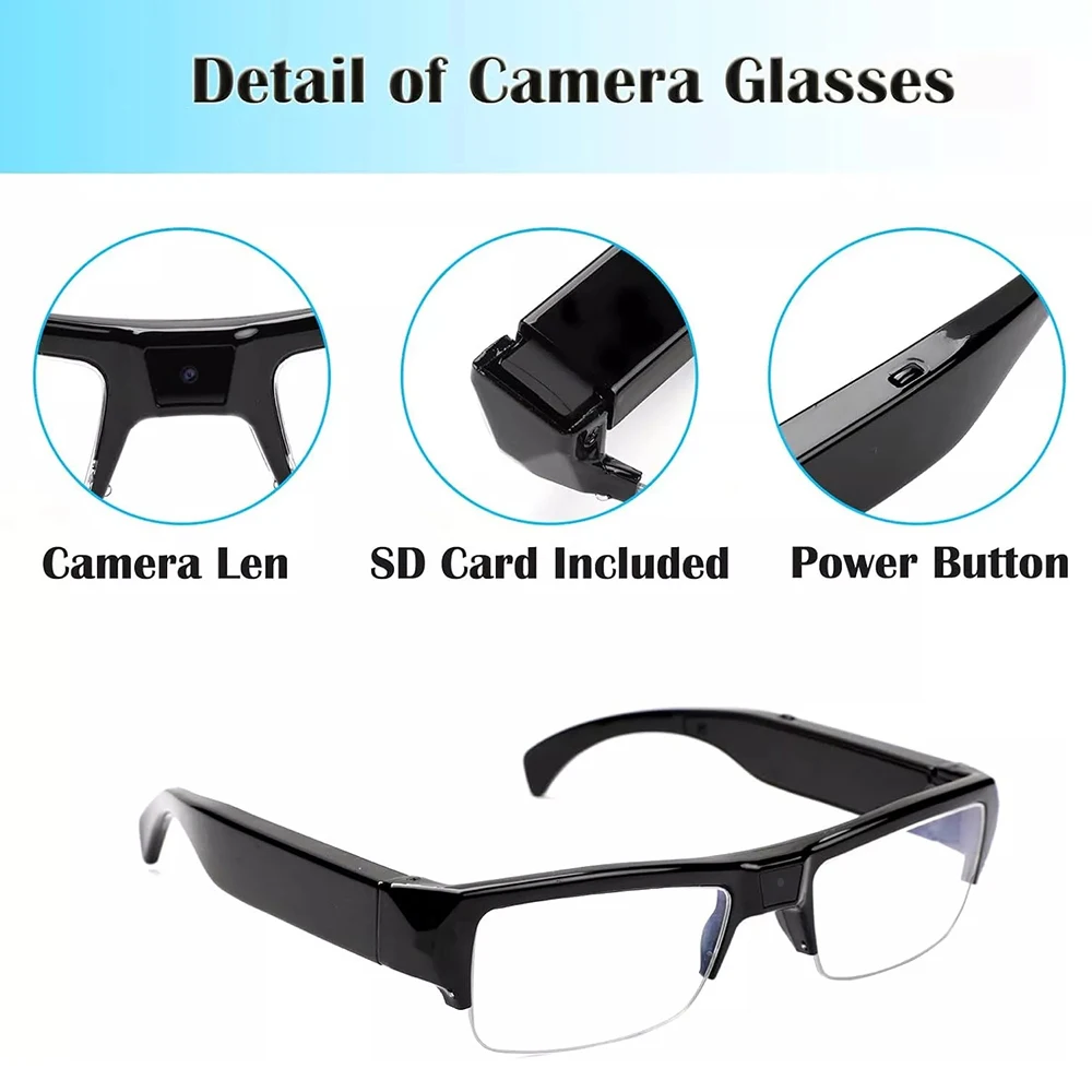 Intelligent Video Glasses, Equipped with Ultra-High Definition 4K Mini Camera, Capable of Recording Videos and Playing Music Intelligent Video Glasses, Equipped with Ultra-High Definition 4K Mini Camera, Capable of Recording Videos and Playing Music
