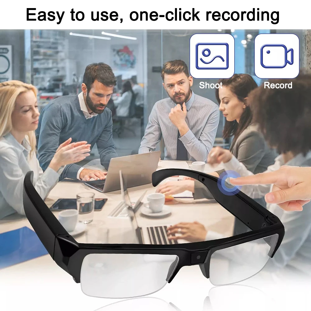 Intelligent Video Glasses, Equipped with Ultra-High Definition 4K Mini Camera, Capable of Recording Videos and Playing Music Intelligent Video Glasses, Equipped with Ultra-High Definition 4K Mini Camera, Capable of Recording Videos and Playing Music