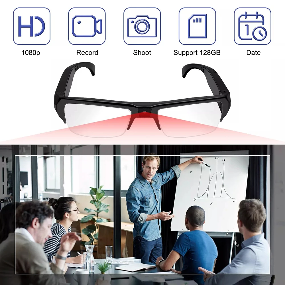 Intelligent Video Glasses, Equipped with Ultra-High Definition 4K Mini Camera, Capable of Recording Videos and Playing Music Intelligent Video Glasses, Equipped with Ultra-High Definition 4K Mini Camera, Capable of Recording Videos and Playing Music