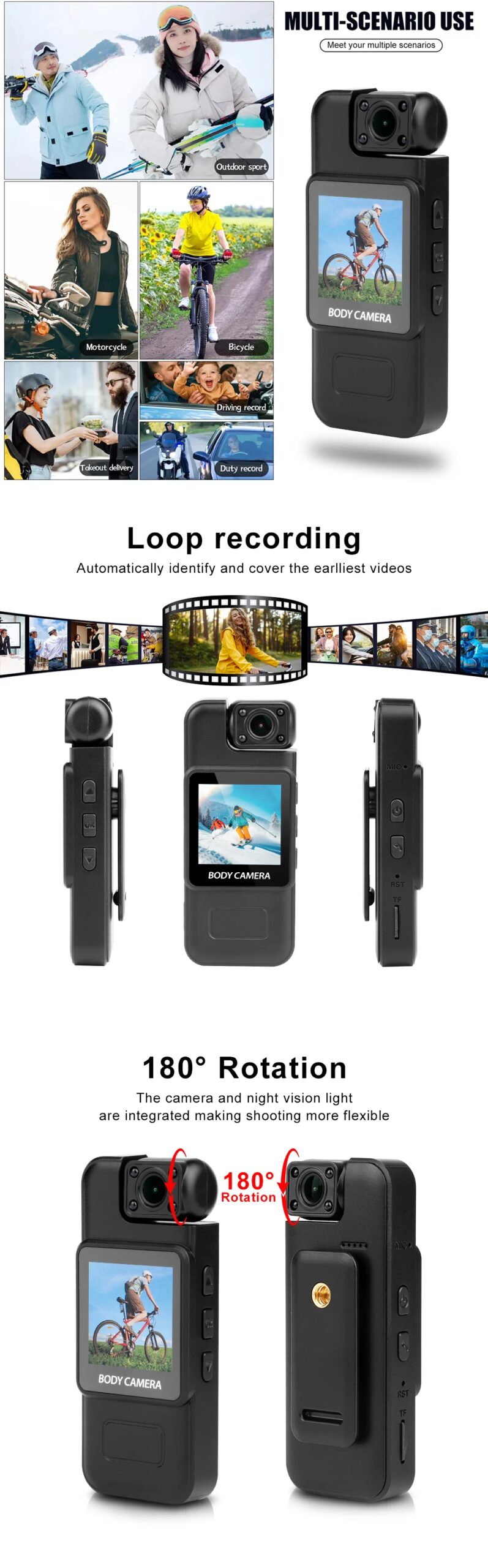 4K HD WiFi Mini Camera Portable Digital Video Recorder Color Screen Wearable Camera Night Vision Police Cam Small Bike Camcorder