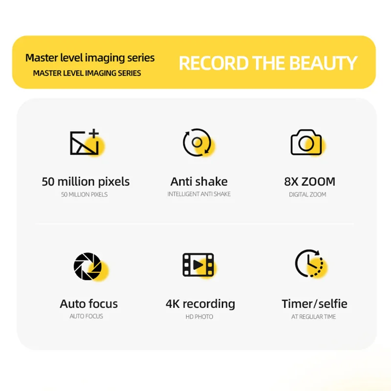 4K Retro CCD Portable Digital Camera Entry-level Camera Dual Camera Flash 50 Million Pixels Auto Focus Intelligent Anti-shakeNew