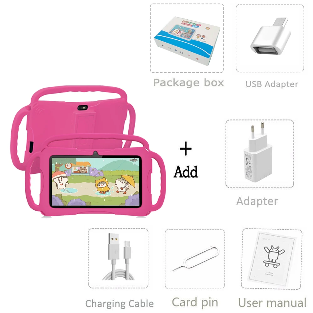 2024 New 5G WIFI Children's Tablet 4GB RAM 64GB ROM Portable Mini Tablet Quad Core Dual Camera 4000mAh Android 13