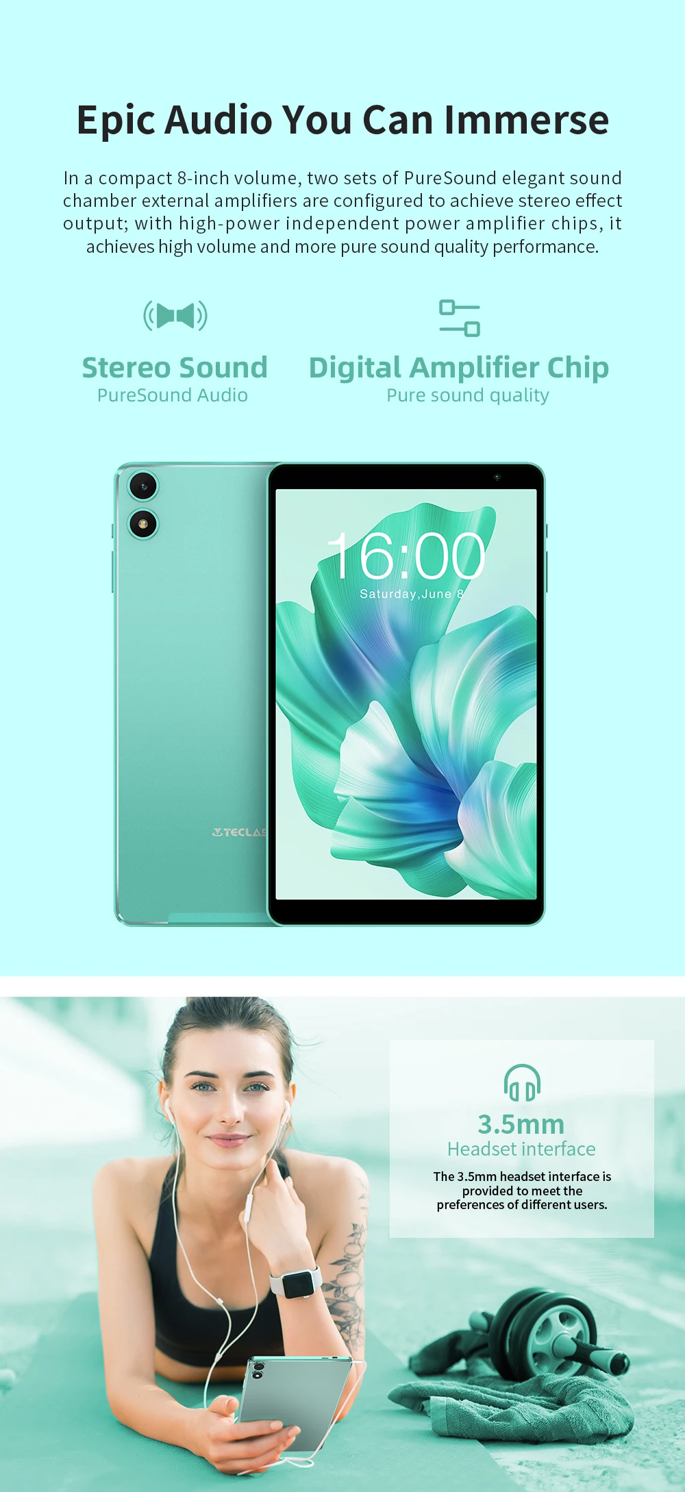 Teclast P85T 2024 Tablet (Allwinner A523 1.8GHz 8-Core/10GB (4GB+6GB)RAM/64GB ROM/8 Inch 1200*800iPS/WiFi 5/BT 5.0/5000mAh Teclast P85T 2024 Tablet (Allwinner A523 1.8GHz 8-Core/10GB (4GB+6GB)RAM/64GB ROM/8 Inch 1200*800iPS/WiFi 5/BT 5.0/5000mAh