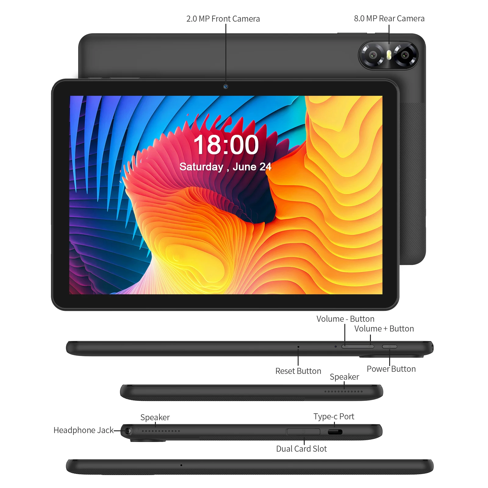 PRITOM 10 Inch Android 13 Tablet, 8(4+4)GB+64GB 1TB Expand, WiFi 6, Dual Box Speakers and Camera, BT5.0, with Mechanical Style C PRITOM 10 Inch Android 13 Tablet, 8(4+4)GB+64GB 1TB Expand, WiFi 6, Dual Box Speakers and Camera, BT5.0, with Mechanical Style C