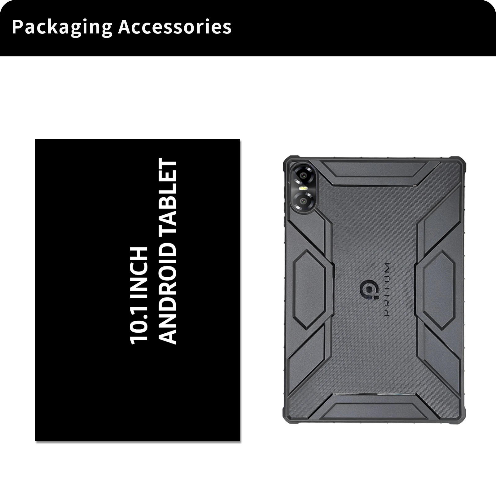 PRITOM 10 Inch Android 13 Tablet, 8(4+4)GB+64GB 1TB Expand, WiFi 6, Dual Box Speakers and Camera, BT5.0, with Mechanical Style C