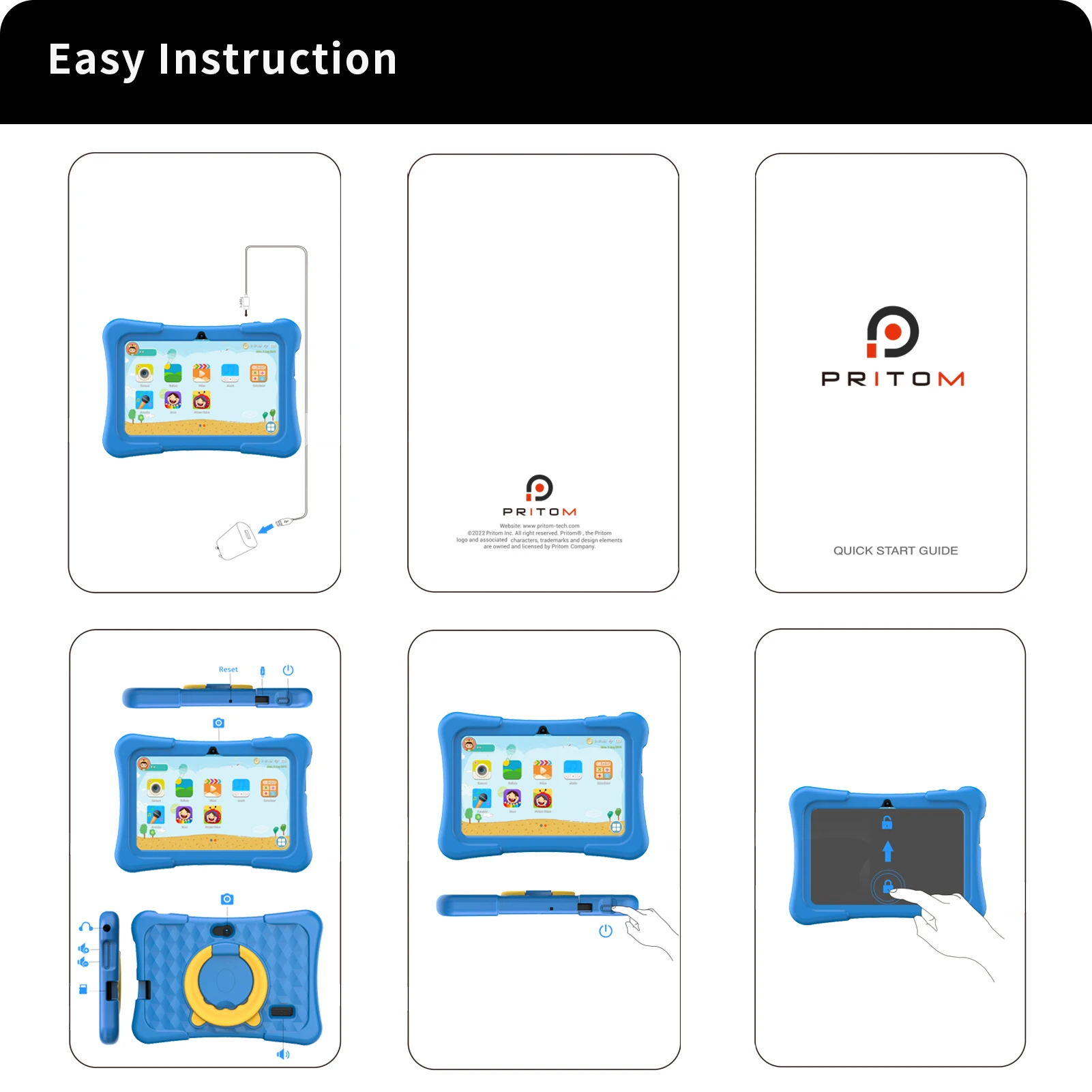 PRITOM Tablet for Kids 7 Inch Android 11 32 GB WiFi Bluetooth Dual Camera Educational Software Installed with Proof Case PRITOM Tablet for Kids 7 Inch Android 11 32 GB WiFi Bluetooth Dual Camera Educational Software Installed with Proof Case