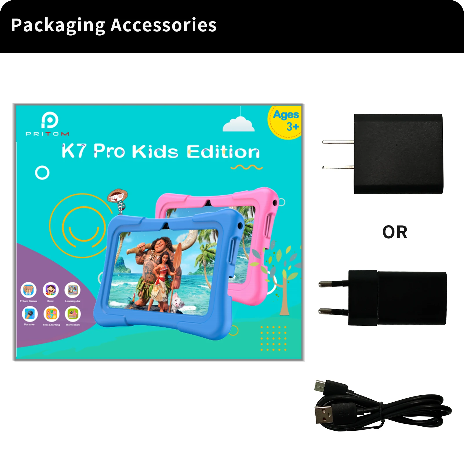 PRITOM Tablet for Kids 7 Inch Android 11 32 GB WiFi Bluetooth Dual Camera Educational Software Installed with Proof Case PRITOM Tablet for Kids 7 Inch Android 11 32 GB WiFi Bluetooth Dual Camera Educational Software Installed with Proof Case