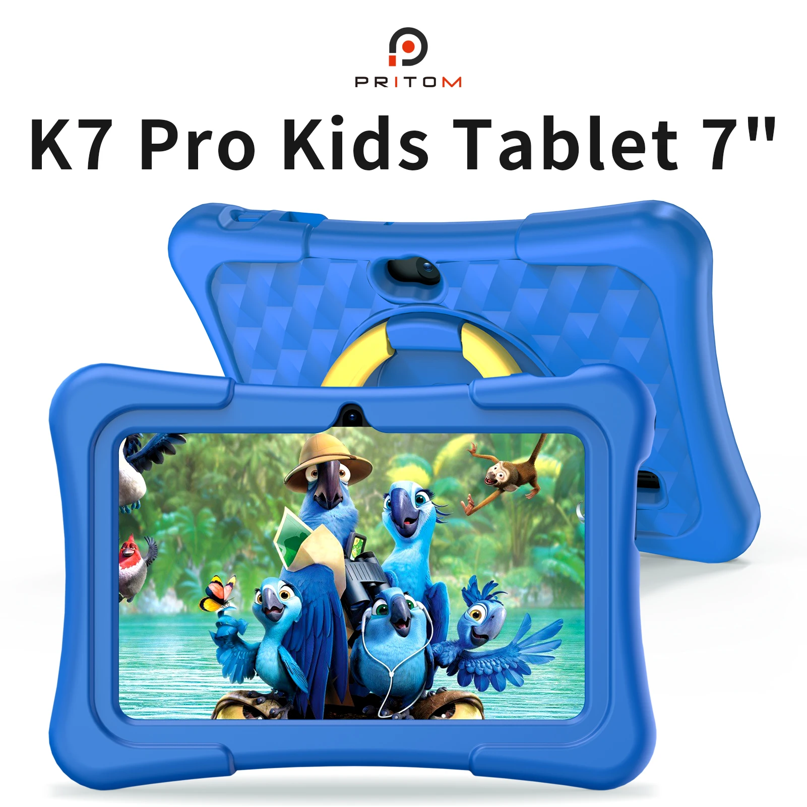 PRITOM Tablet for Kids 7 Inch Android 11 32 GB WiFi Bluetooth Dual Camera Educational Software Installed with Proof Case PRITOM Tablet for Kids 7 Inch Android 11 32 GB WiFi Bluetooth Dual Camera Educational Software Installed with Proof Case