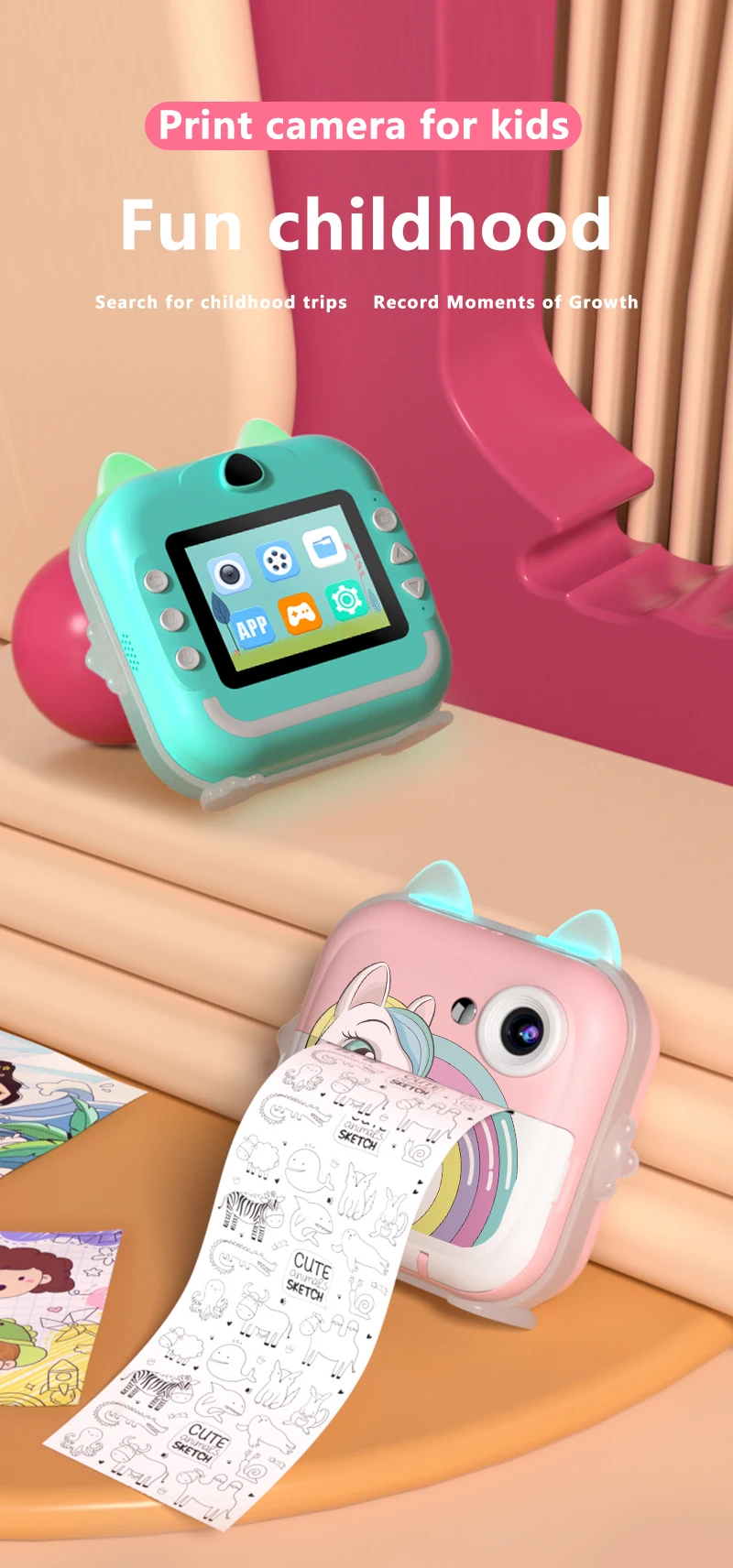 Mini Children Digital Camera For Photography Instant Print Photo Kids Camera Thermal Paper Printer Video Educational Toys Gift Mini Children Digital Camera For Photography Instant Print Photo Kids Camera Thermal Paper Printer Video Educational Toys Gift