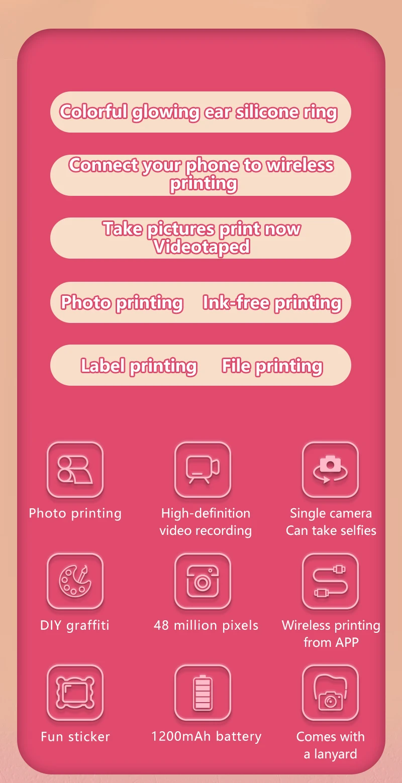 Mini Children Digital Camera For Photography Instant Print Photo Kids Camera Thermal Paper Printer Video Educational Toys Gift Mini Children Digital Camera For Photography Instant Print Photo Kids Camera Thermal Paper Printer Video Educational Toys Gift