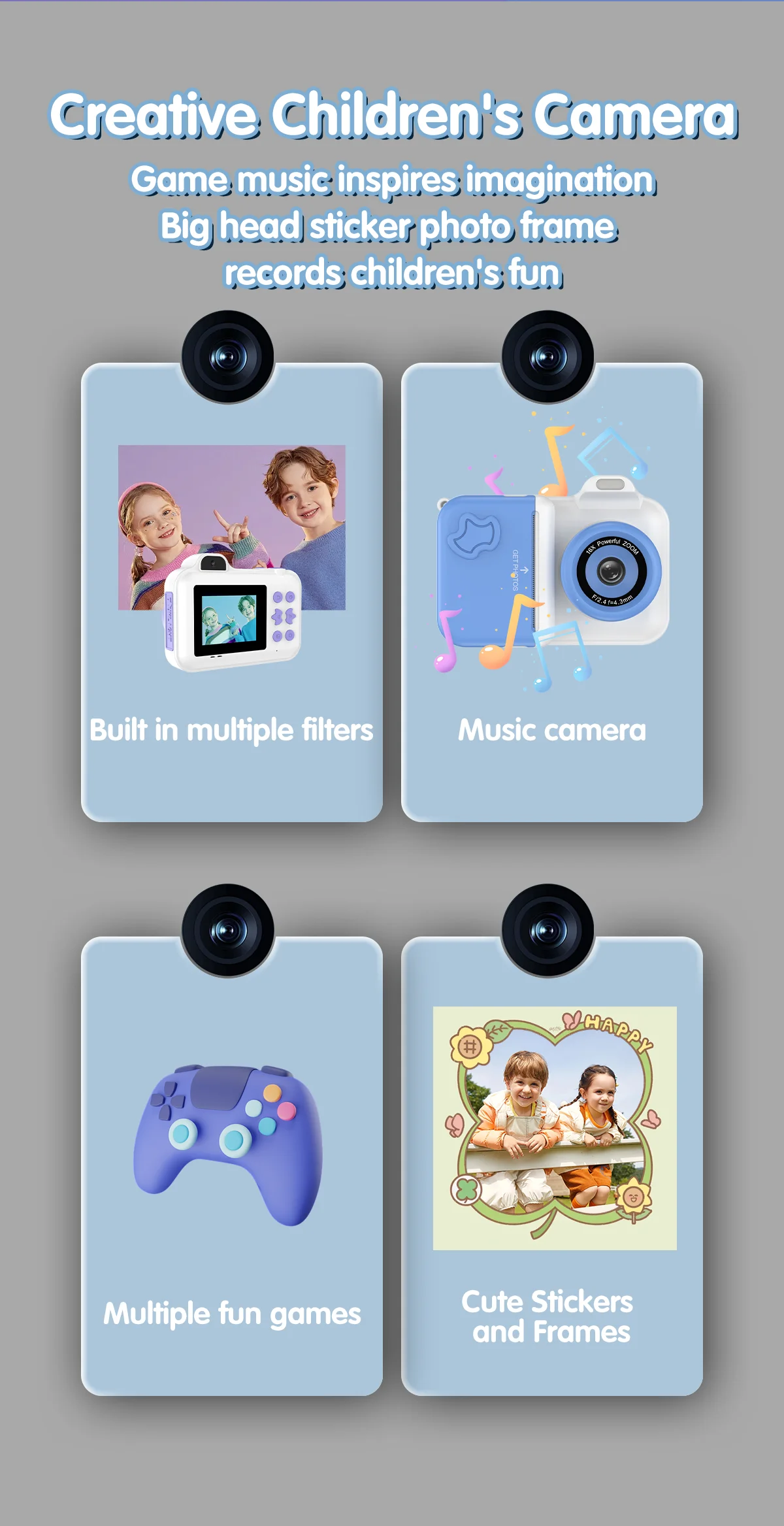 Kids Instant Print Camera Mini Digital Photo Camera Photograph Video Record Camera Toys Birthday Gifts For Children Kids Instant Print Camera Mini Digital Photo Camera Photograph Video Record Camera Toys Birthday Gifts For Children