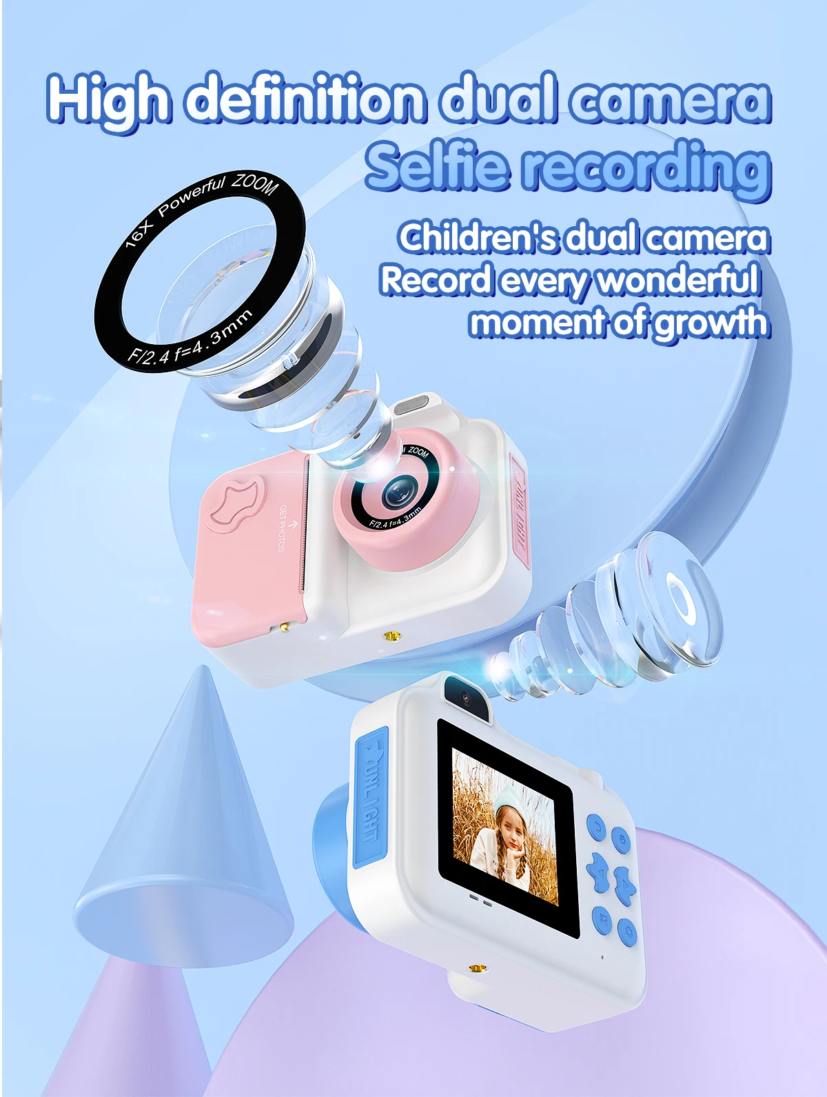 Kids Instant Print Camera Mini Digital Photo Camera Photograph Video Record Camera Toys Birthday Gifts For Children Kids Instant Print Camera Mini Digital Photo Camera Photograph Video Record Camera Toys Birthday Gifts For Children