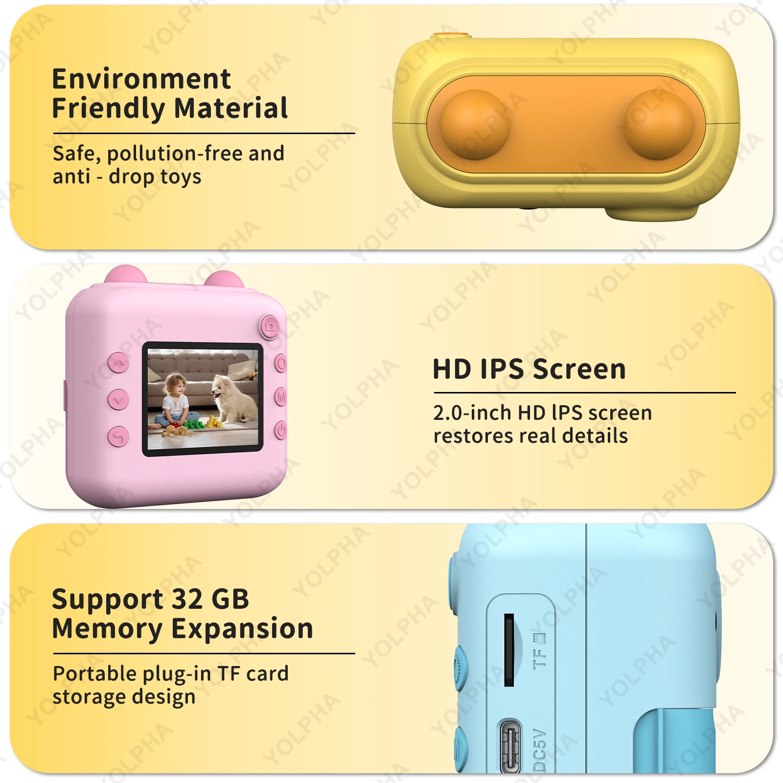 Kids Camera Instant Print, HD Instant Print Camera for Kids, Selfie Digital Camera for Kids Boys& Girls Ideal Kids Toys Gifts