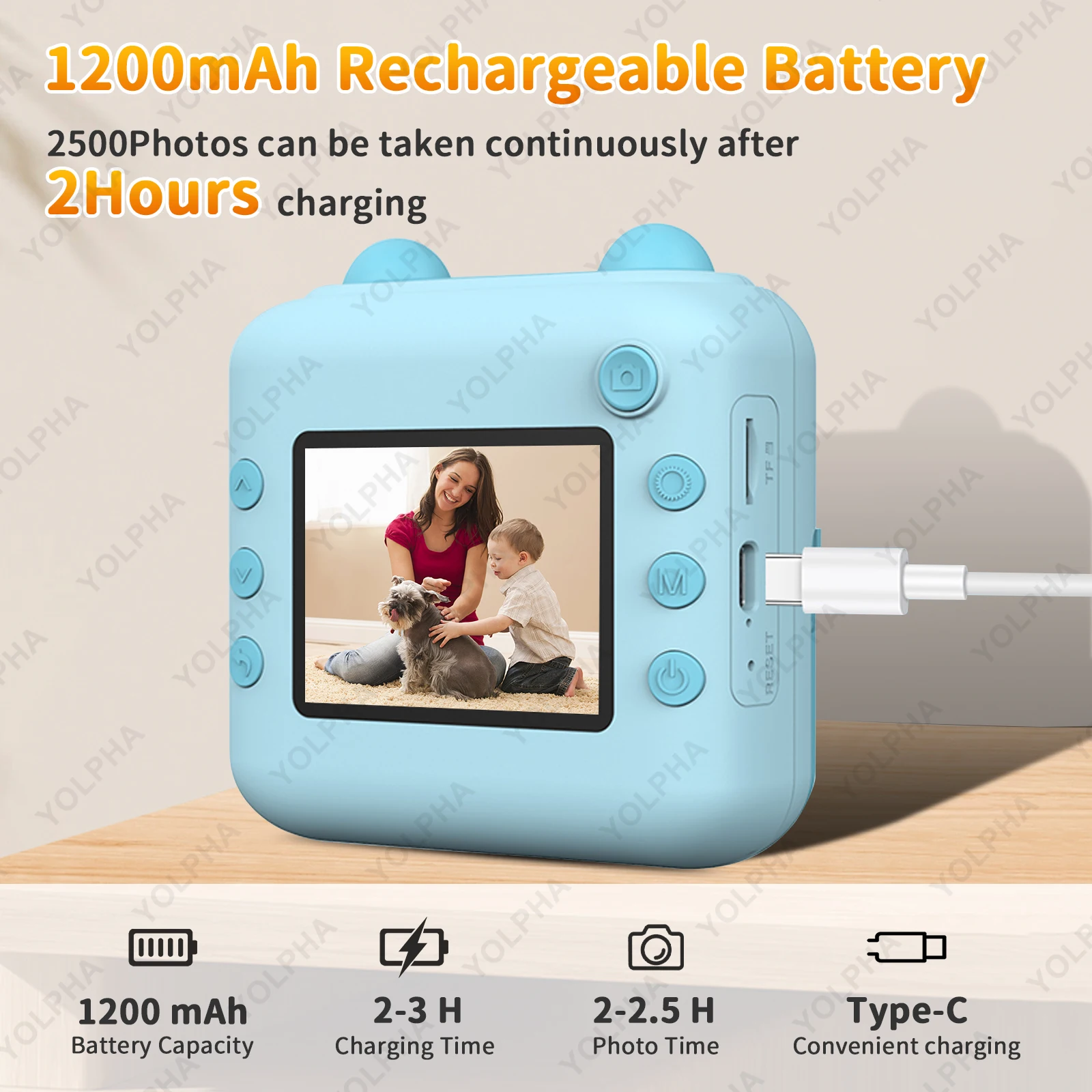 Kids Camera Instant Print, HD Instant Print Camera for Kids, Selfie Digital Camera for Kids Boys& Girls Ideal Kids Toys Gifts