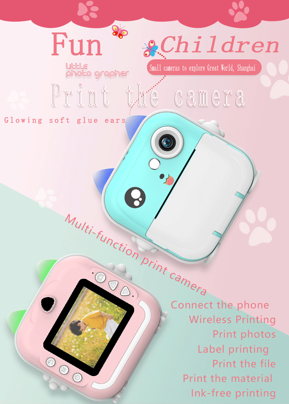 Digital Children Camera For Photography Instant Print Photo Kids Camera Mini Thermal Printer Video Educational Toys Gift Digital Children Camera For Photography Instant Print Photo Kids Camera Mini Thermal Printer Video Educational Toys Gift