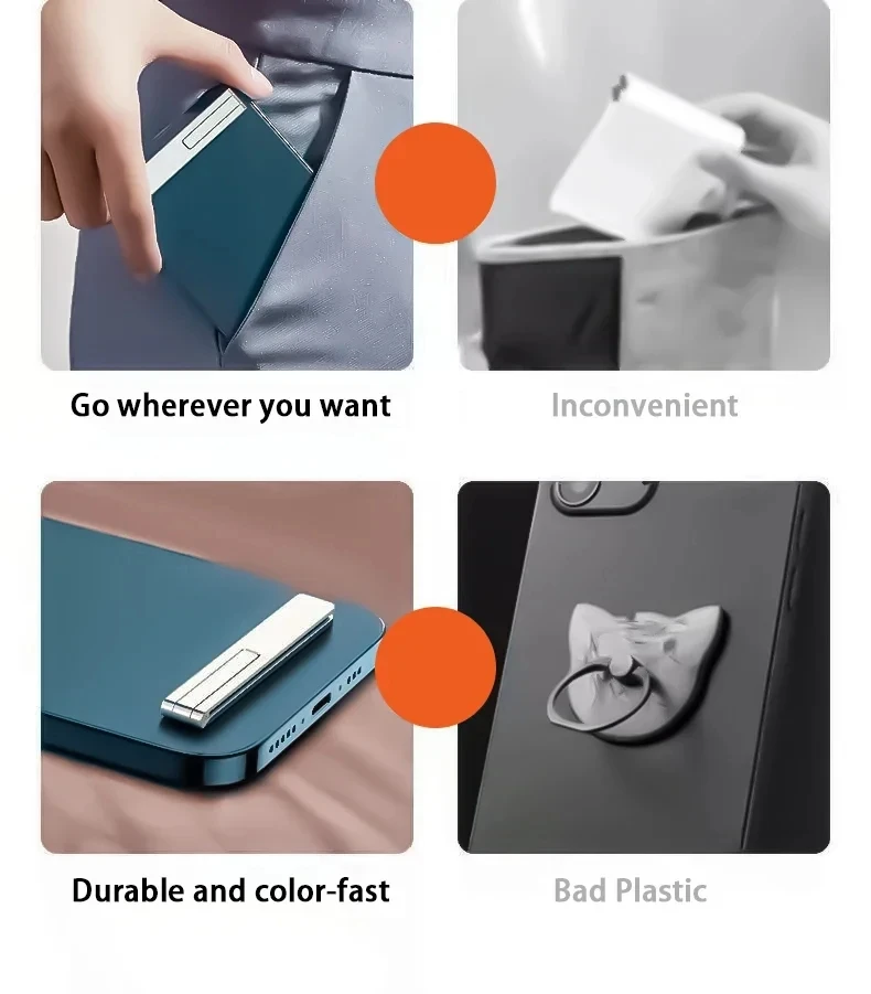 Universal Mobile Phone Holder Bracket Magnetic Ultra Thin Foldable Metal Alloy Desktop Cell Phone Stand For iPhone 15 13 Xiaomi