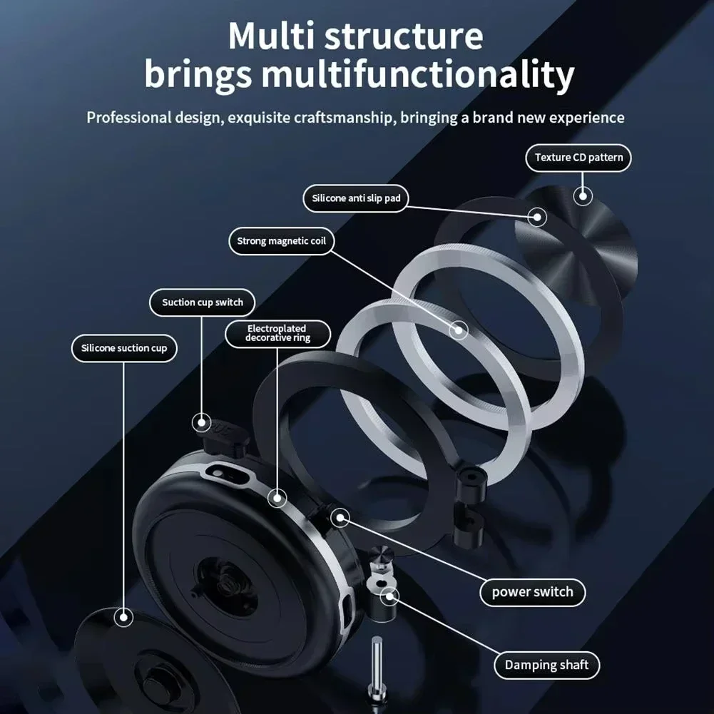 360° Rotation Magnetic Vacuum Car Phone Holder Suction Cup Foldable GPS Stand Bracket For Magsafe iPhone1614 13 12 Pro Max Mount