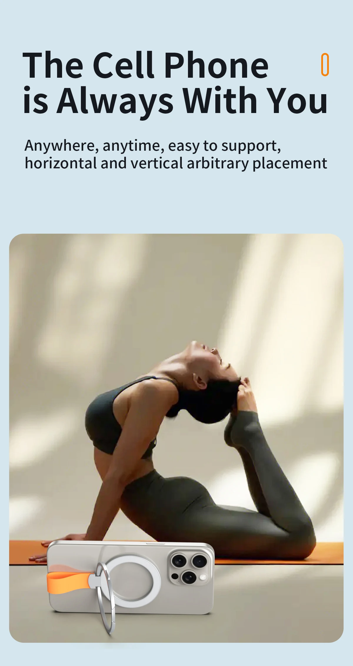 Magnetic Cell Phone Ring Holder Compatible with iPhone 12 13 14 15 Series MagSafe Removable Cell Phone Grip Kickstand